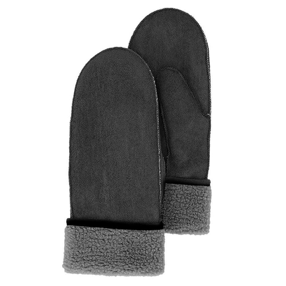 Moufles en daim noir pour femme, taille unique 2/3