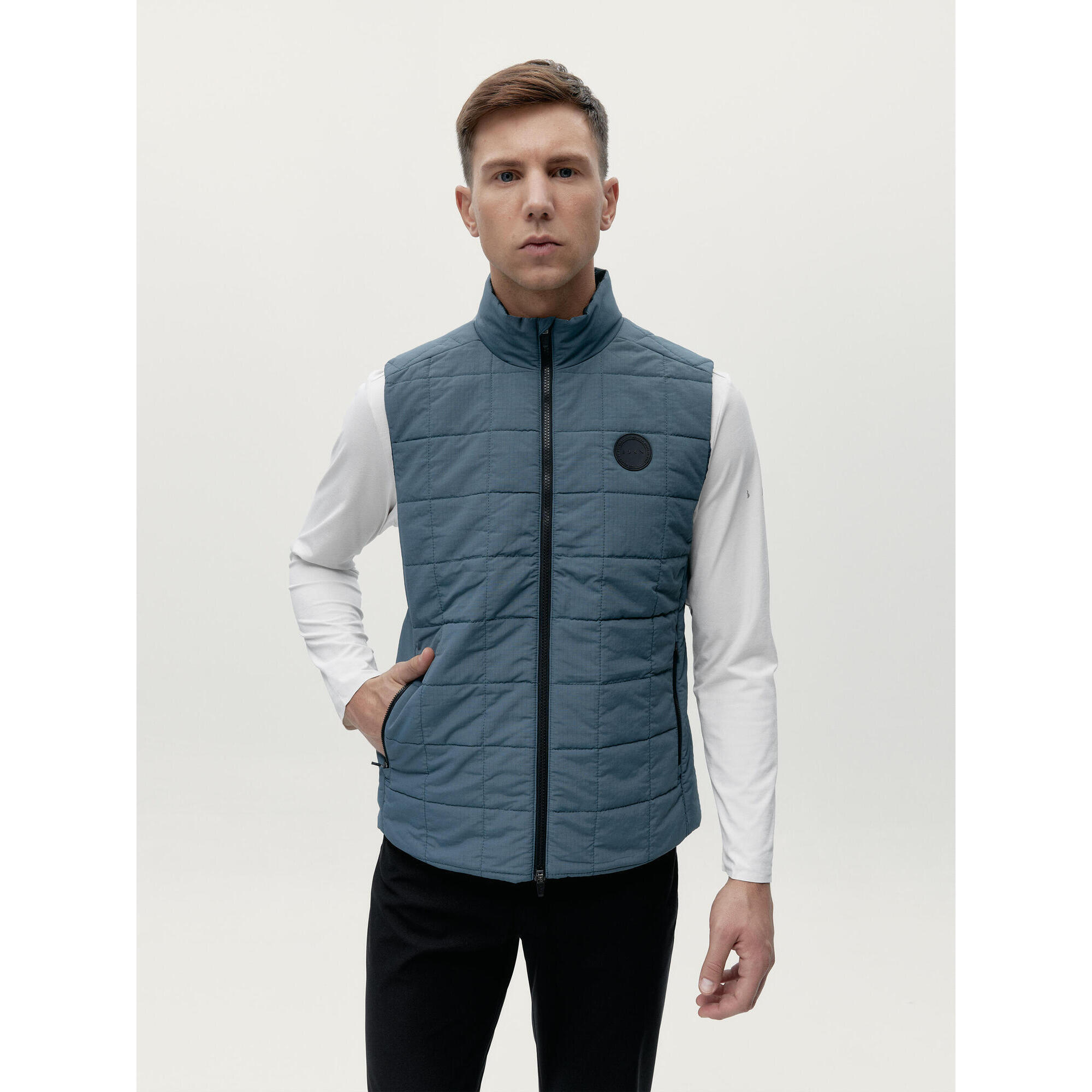 Born Living Yoga - Merrit Born Living Yoga Gilet De Sport Pour Homme - Doudoune Synthétique - Bleu|gris - Decathlon