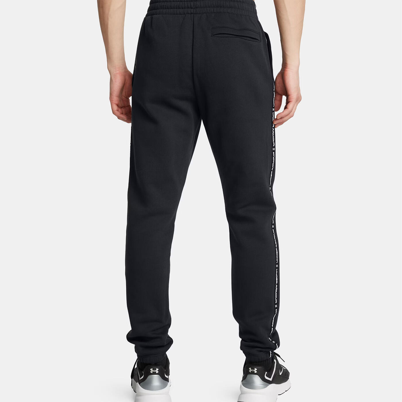 Pantalón De Chándal Ua Icon Fleece Para Hombre Con Bandas Negro/blanco 2/6