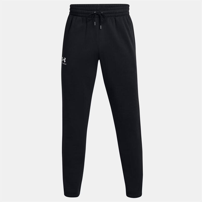 Pantaloni trening UA Icon Fleece pentru bărbați cu dungi, negri/albi