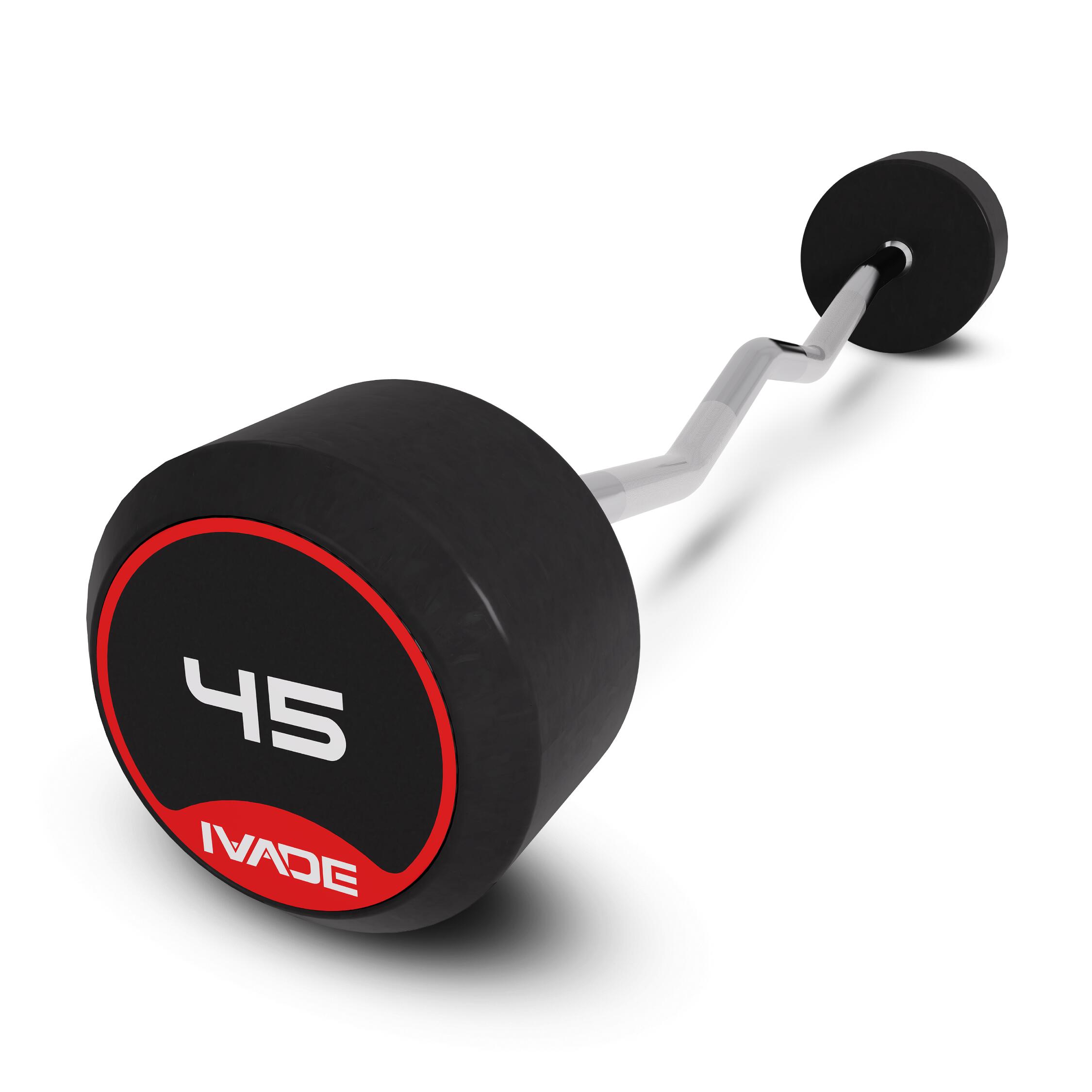 EZ Curl Barbell with Rubber Coating 45KG x 1 pc (MD3009-EZ) - IRONTEC