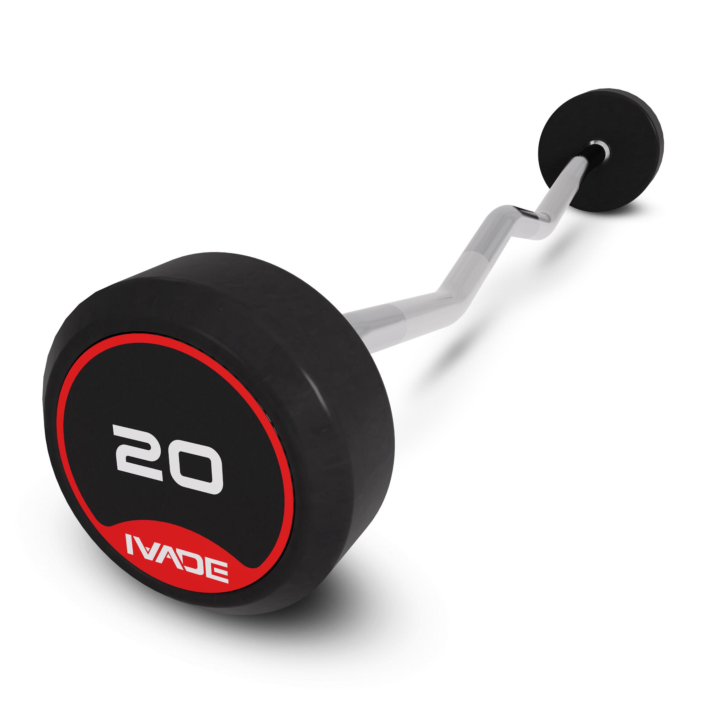 EZ Curl Barbell with Rubber Coating 20KG x 1 pc (MD3009-EZ) - IRONTEC