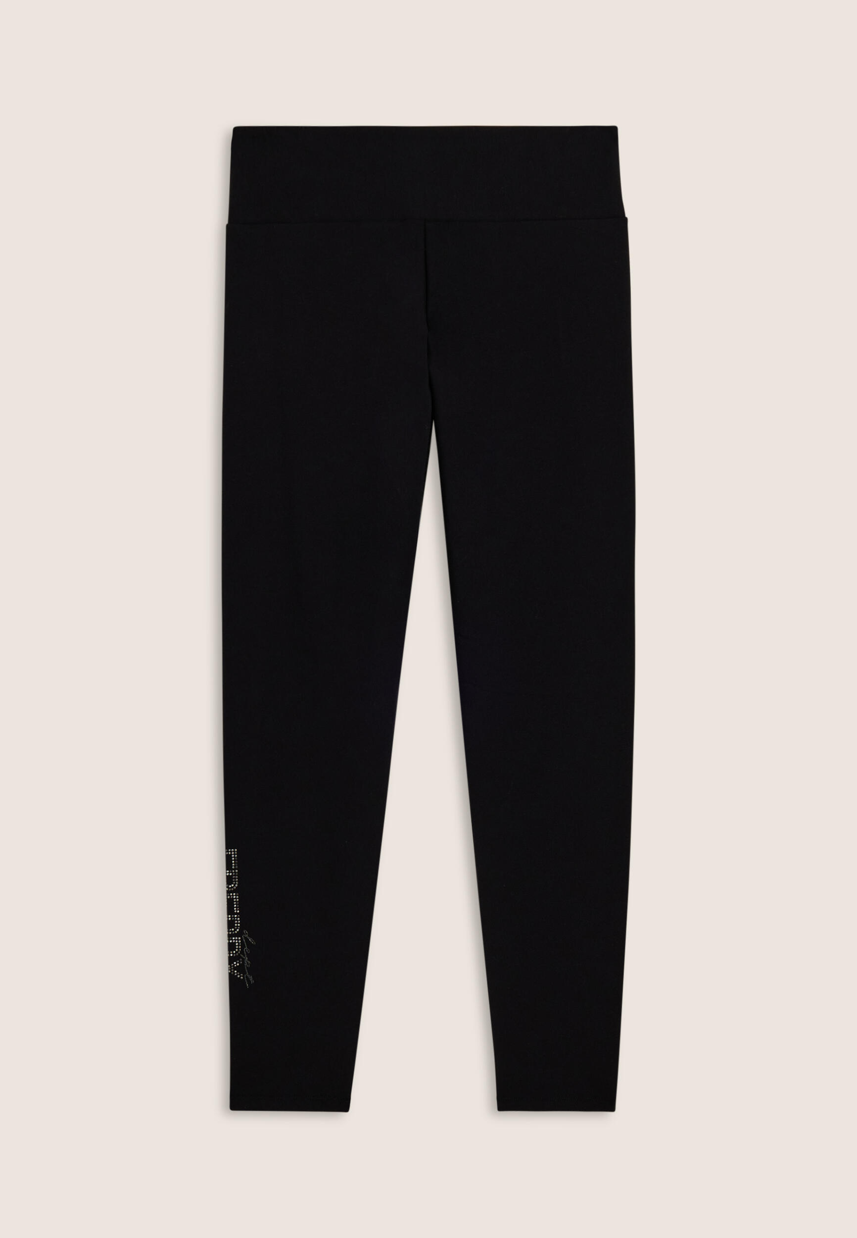 Leggings 7/8 a vita alta con logo in borchie 2/3