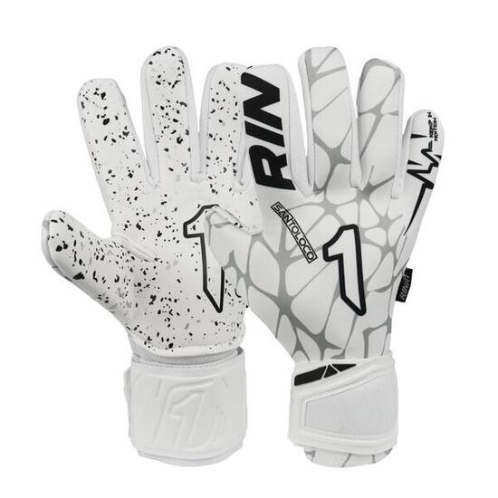 Guanti da Portiere Calcio Rinat Adulto Santoloco AS Bianco Erba Sintetica