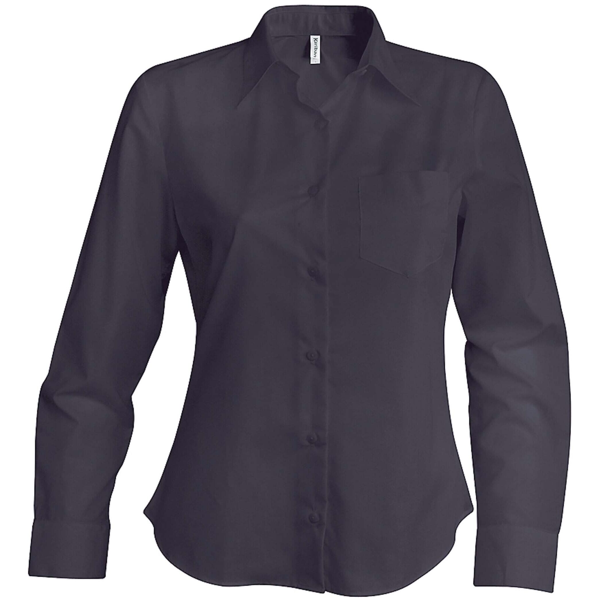 Kariban - Chemise Femme Manches Logues Kariban Popeline - Chemise Manches Longues - Gris - Decathlon