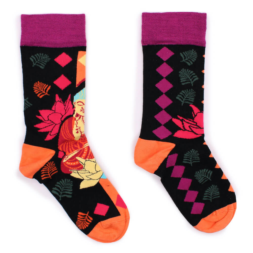 Calcetines de bambú Hop Hare - Buda y loto 3/4