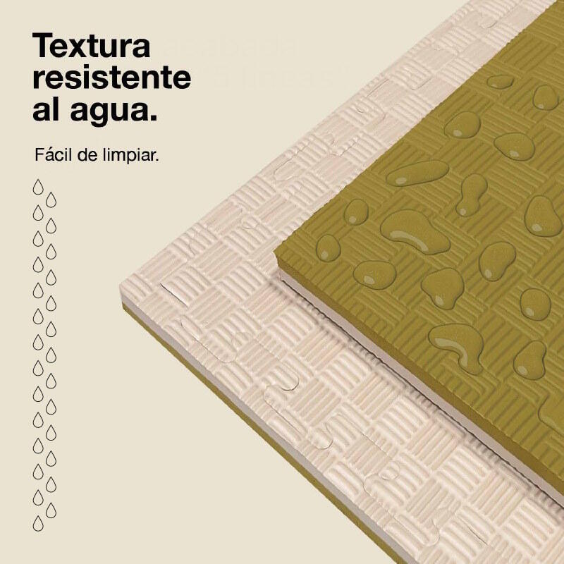 Tatame Puzzle 1x1m 2 cm, Modelo 5 Linhas Branco/Verde, EVA Reversível 5/7