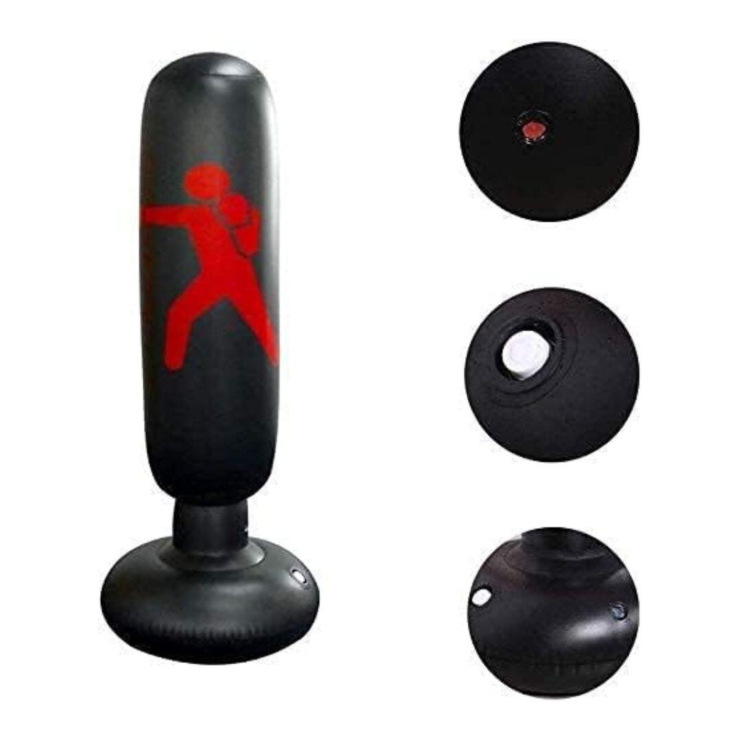 Saco de Boxe Inflável, Preto 3/4