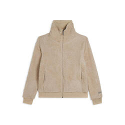 Sweat-shirt zippé en tissu Sherpa avec col montant
