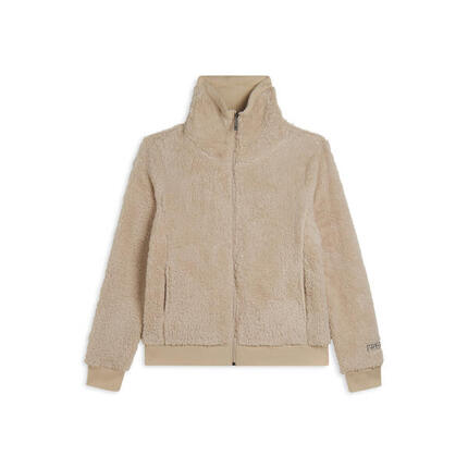 Sweat-shirt zippé en tissu Sherpa avec col montant