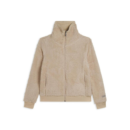 Sweat-shirt zippé en tissu Sherpa avec col montant