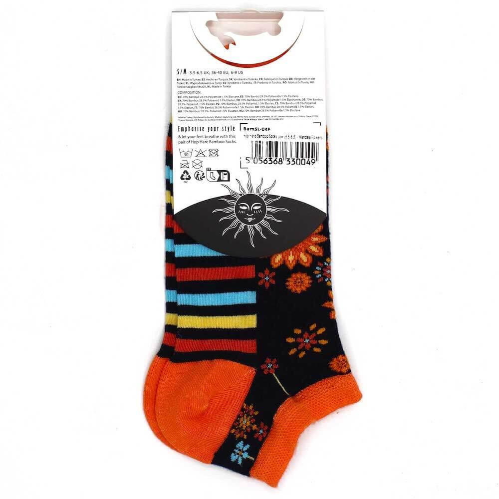 Calcetines tobilleros de bambú Hop Hare - Flores de mandala 5/5