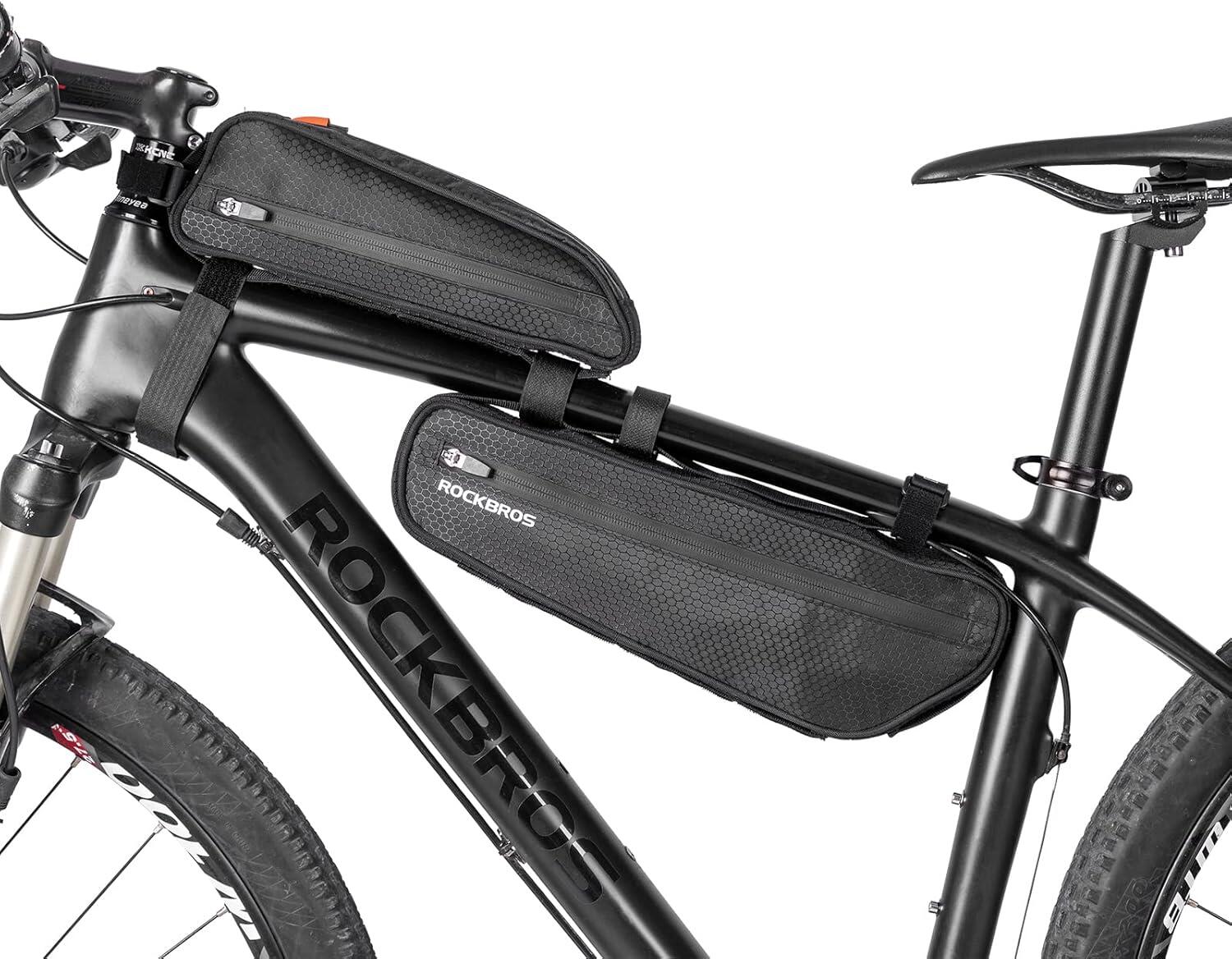 ROCKBROS Bolsa de quadro 2-em-1 destacável para bicicleta, 2,5L