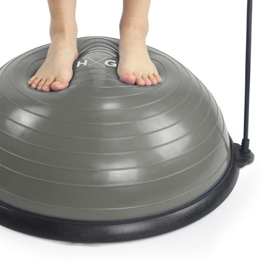 Bosu 58 cm Cinza com Inflador e Elásticos 3/6