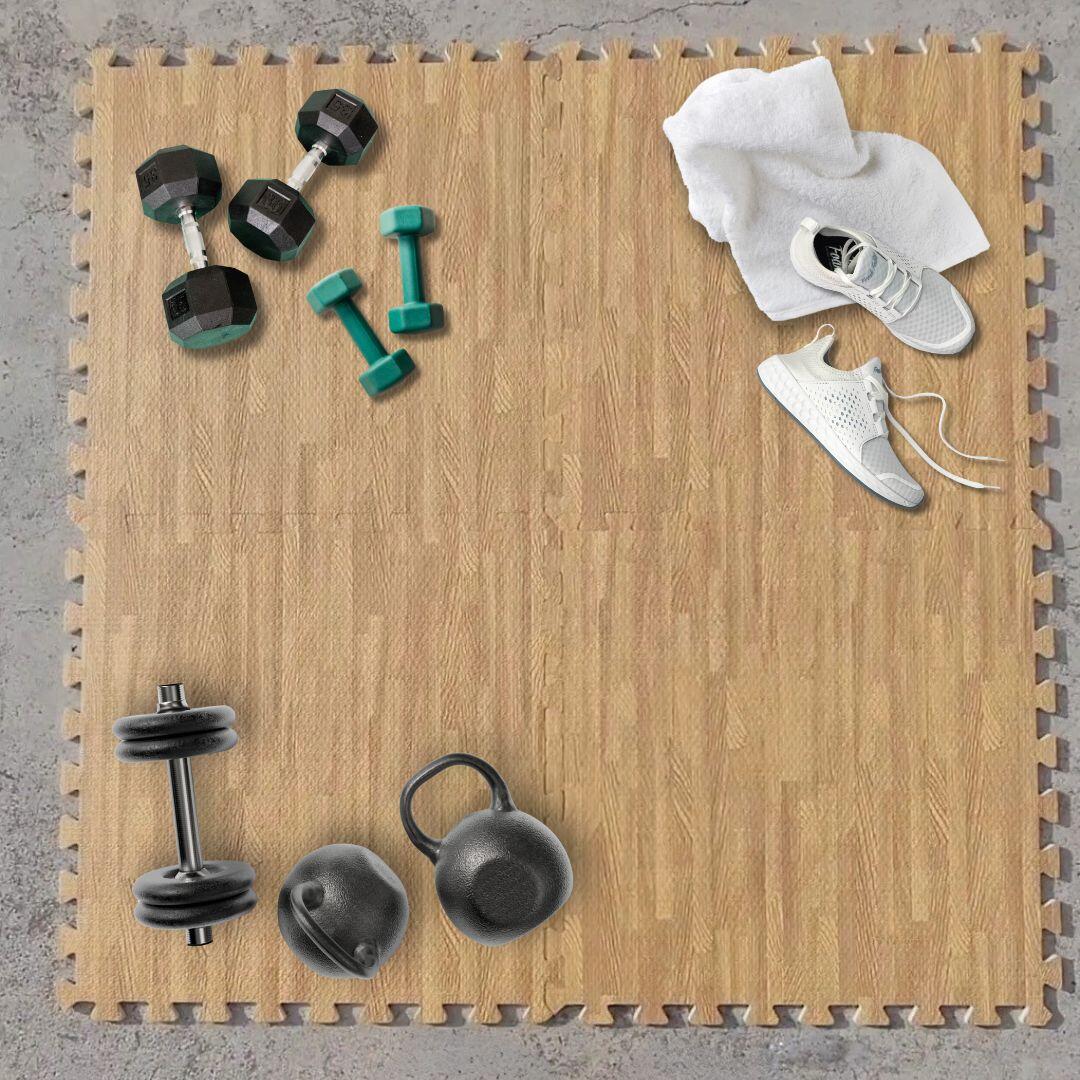 Kit 4 Tapetes Protetores 60 x 60 x 1 cm, Madeira 2/7