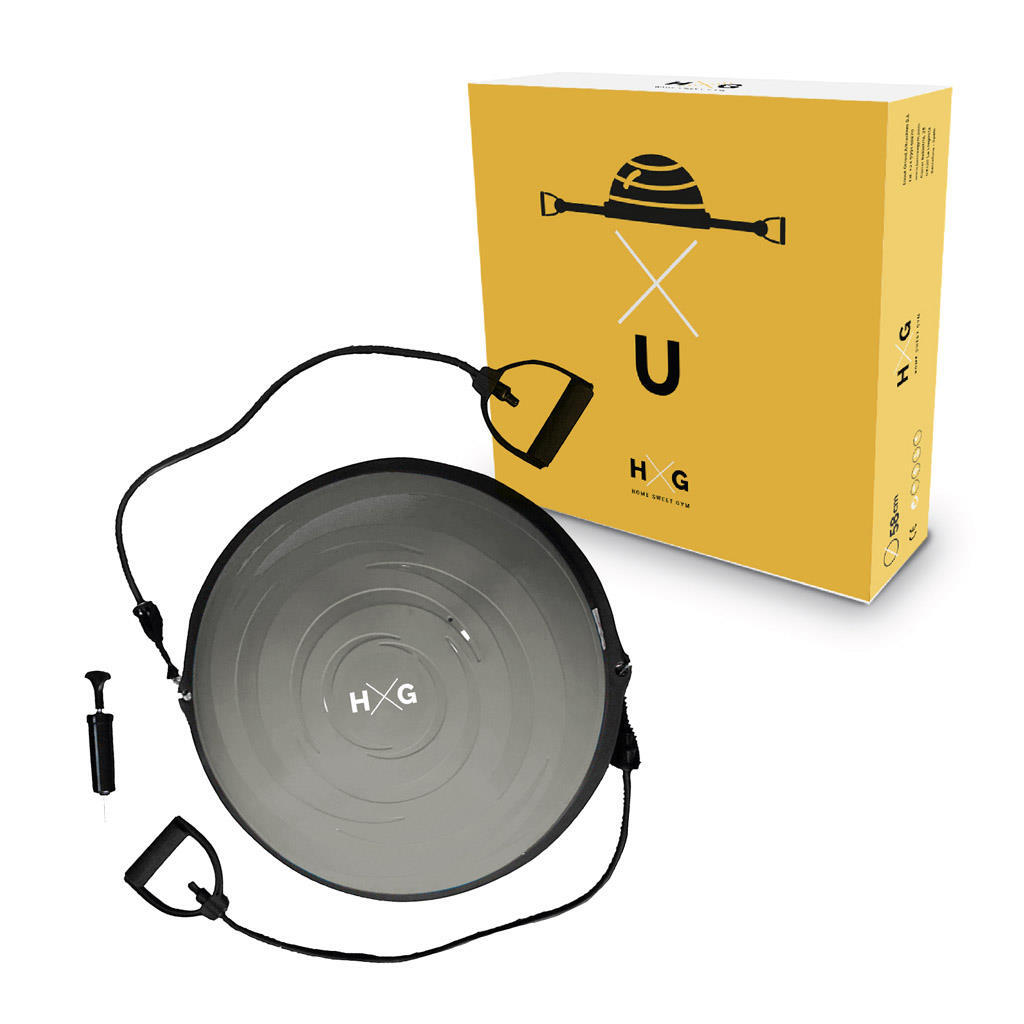 Bosu 58 cm Cinza com Inflador e Elásticos 2/6