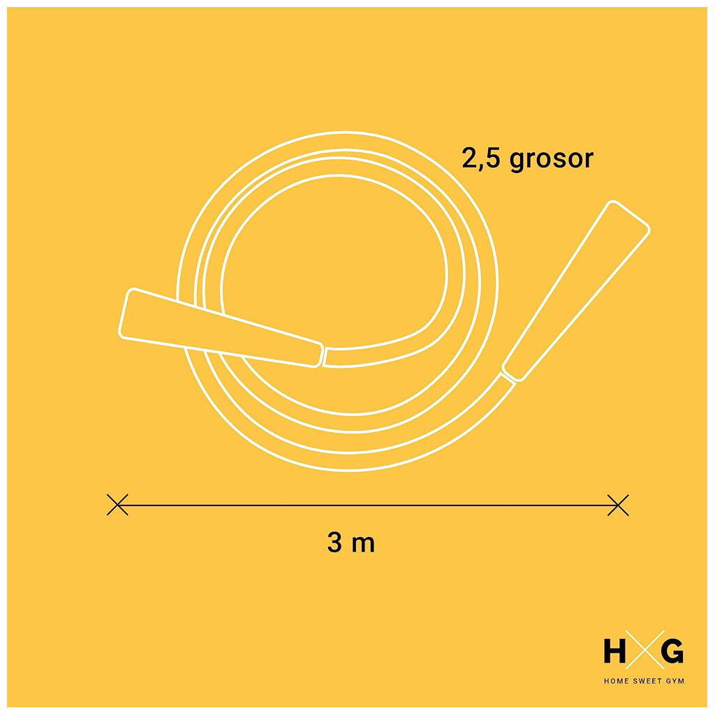 Corda de PVC Ajustável – 3 m, Amarela 3/4