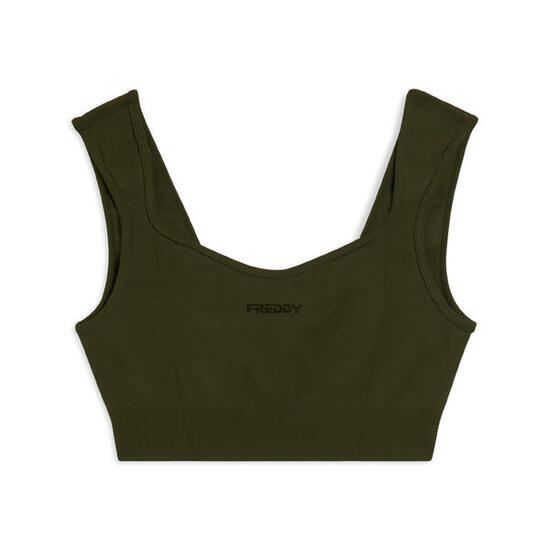 Top sportivo seamless con scollo a cuore e supporto leggero