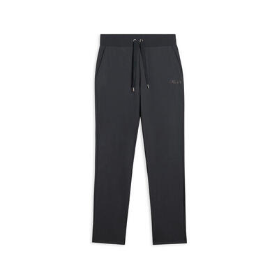 Pantaloni sportivi da donna con fondo dritto e logo strass