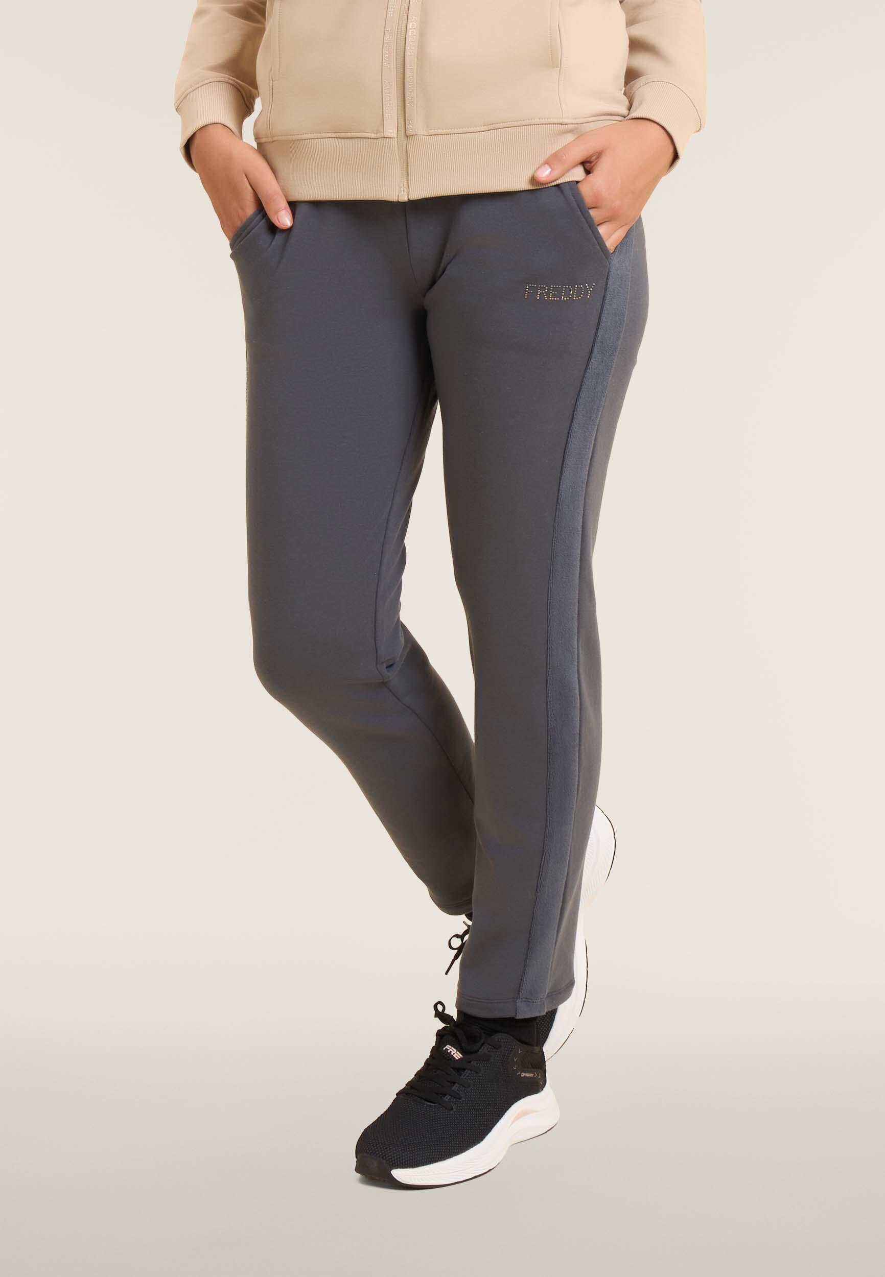 Pantalon de sport pour femmes avec pièce décorative en velours 2/4