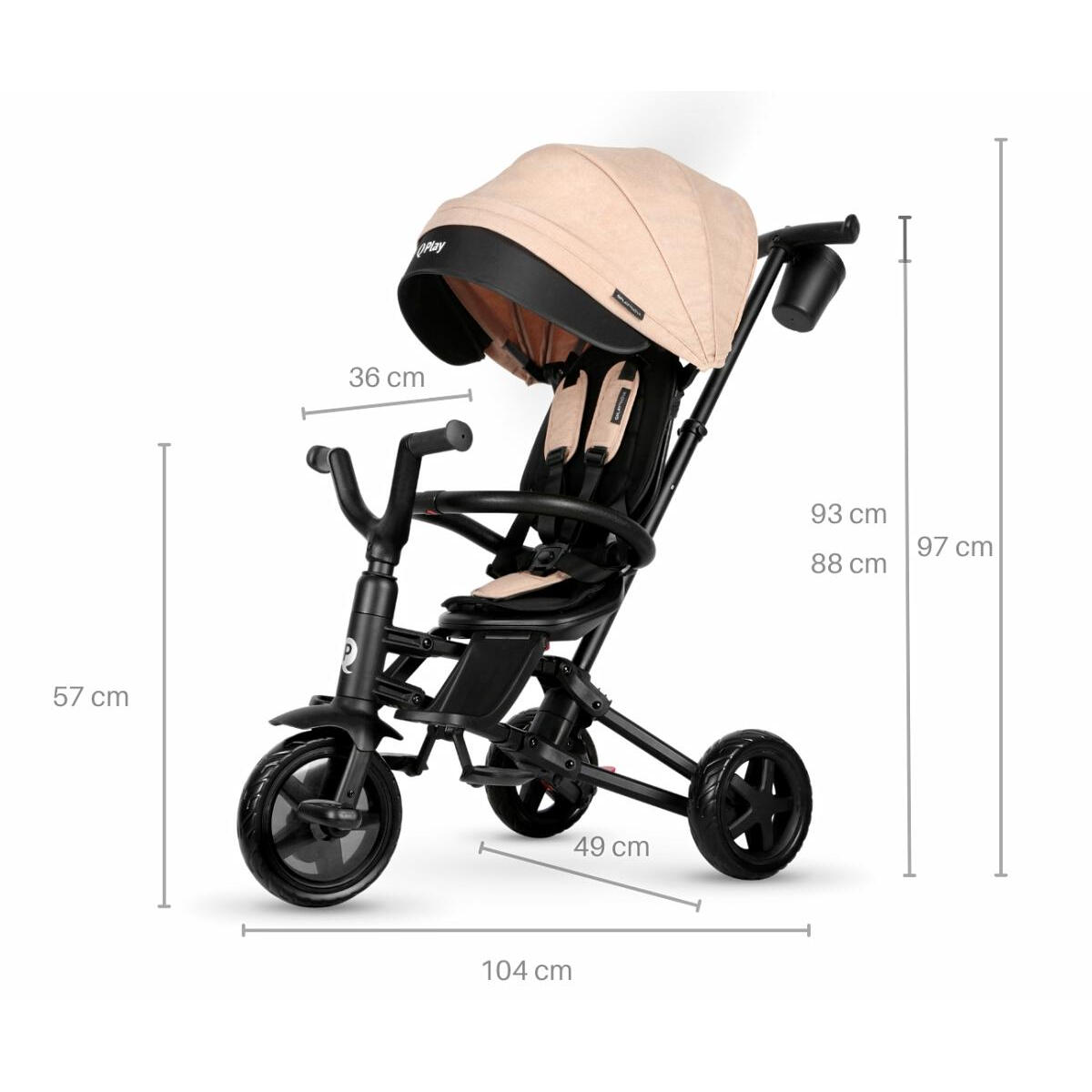 Triciclo Qplay Nova Niello Khaki 2/3