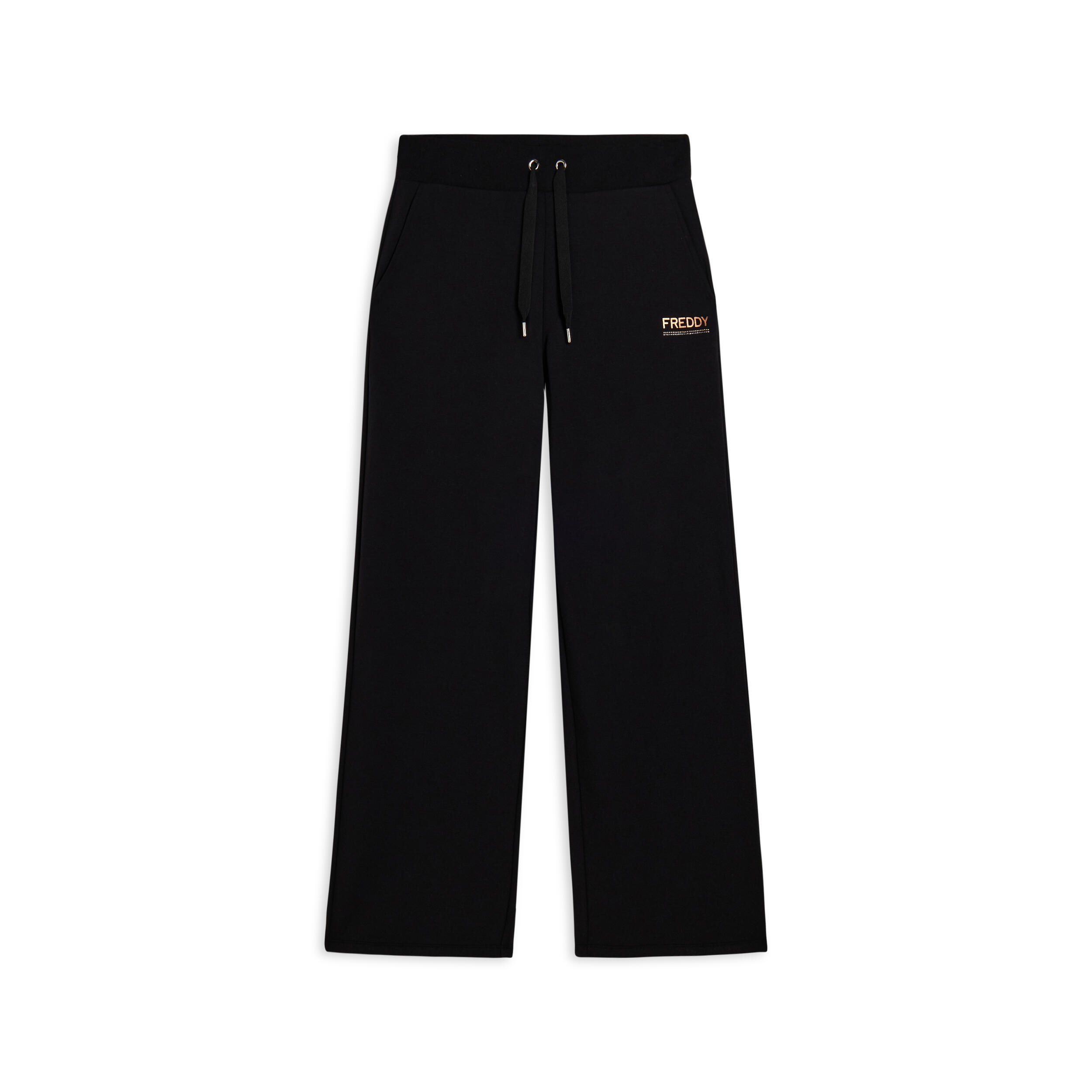 Freddy - Pantalon À Jambes Larges Pour Femmes Avec Logo En Paillettes Bicolore - Pantalons - Noir - Decathlon