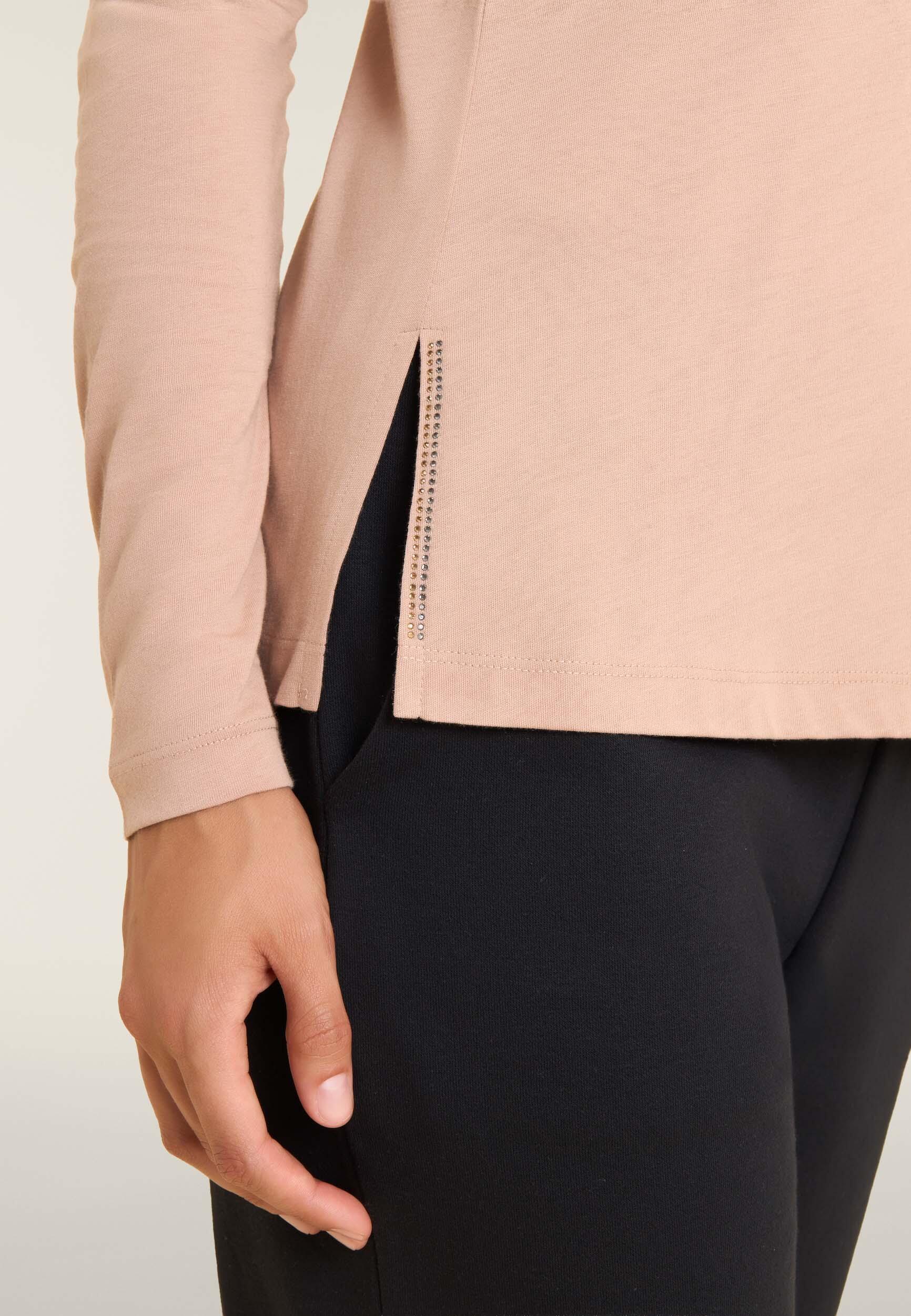 Camiseta larga para mujer con aberturas y gráficos brillantes 4/4