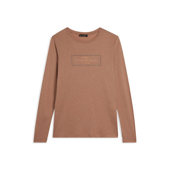 T-shirt long pour femmes avec des fentes et des graphiques brillants