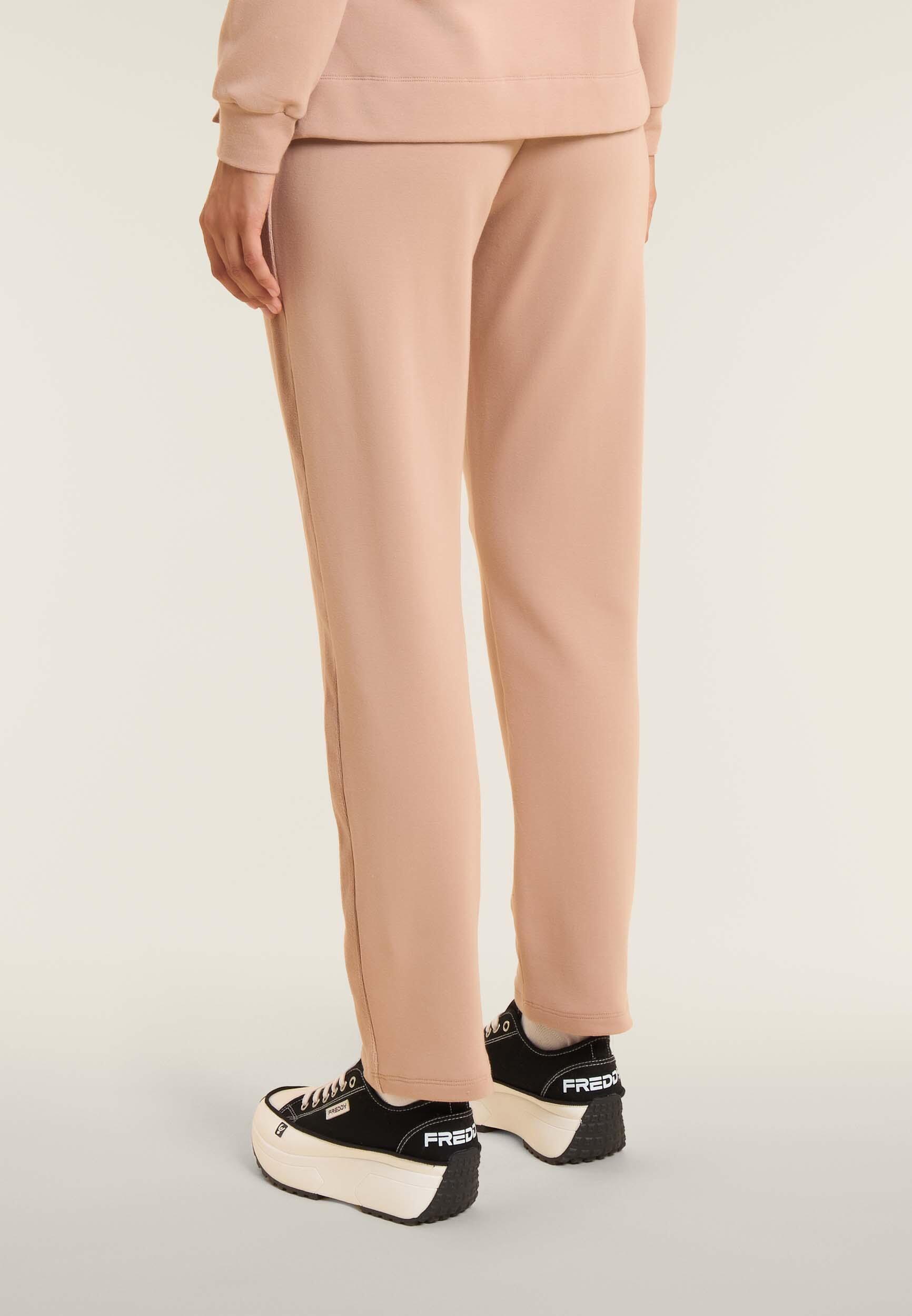Pantaloni sportivi da donna con inserto in velluto 3/4