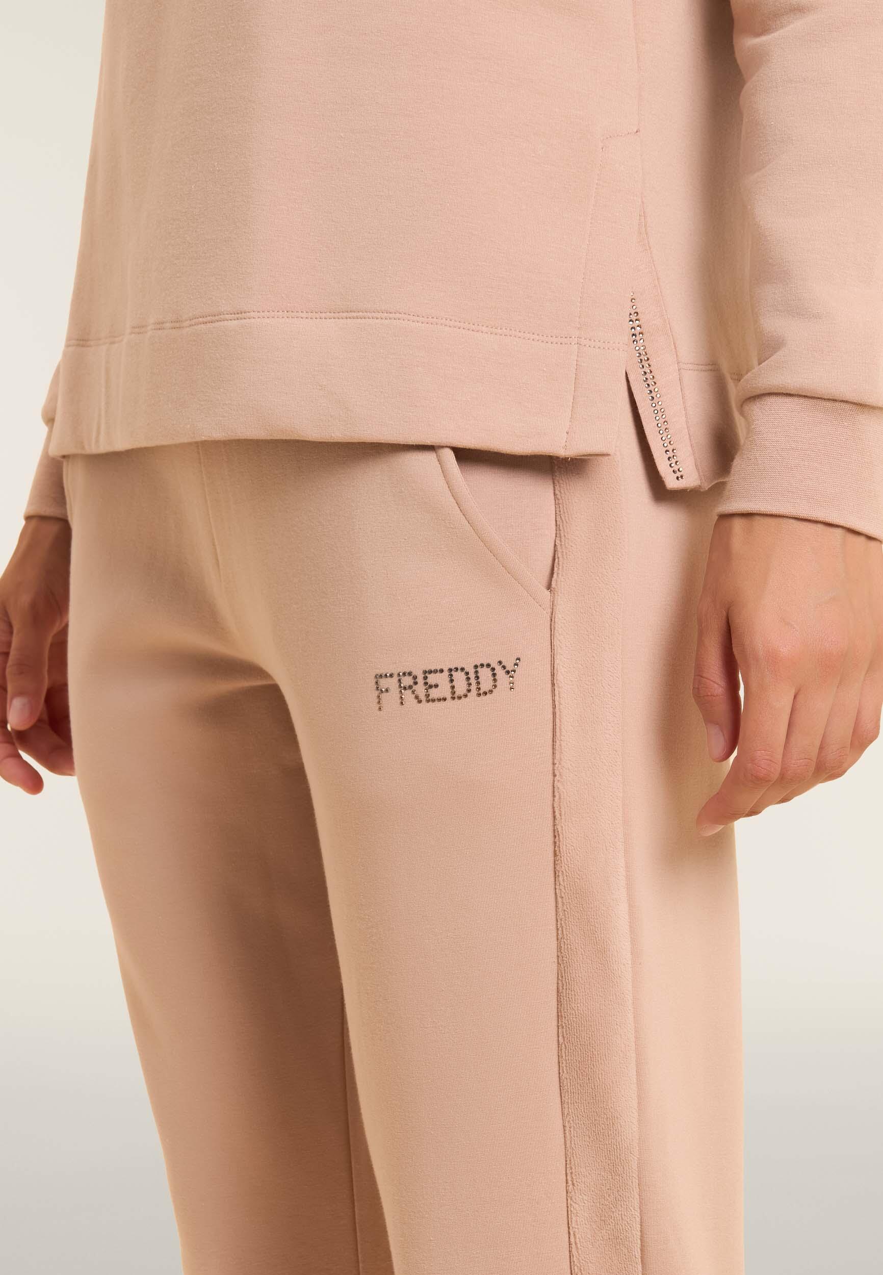 Pantaloni sportivi da donna con inserto in velluto 4/4