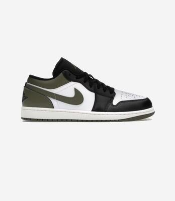 Jordan 1 low black toe medium olive