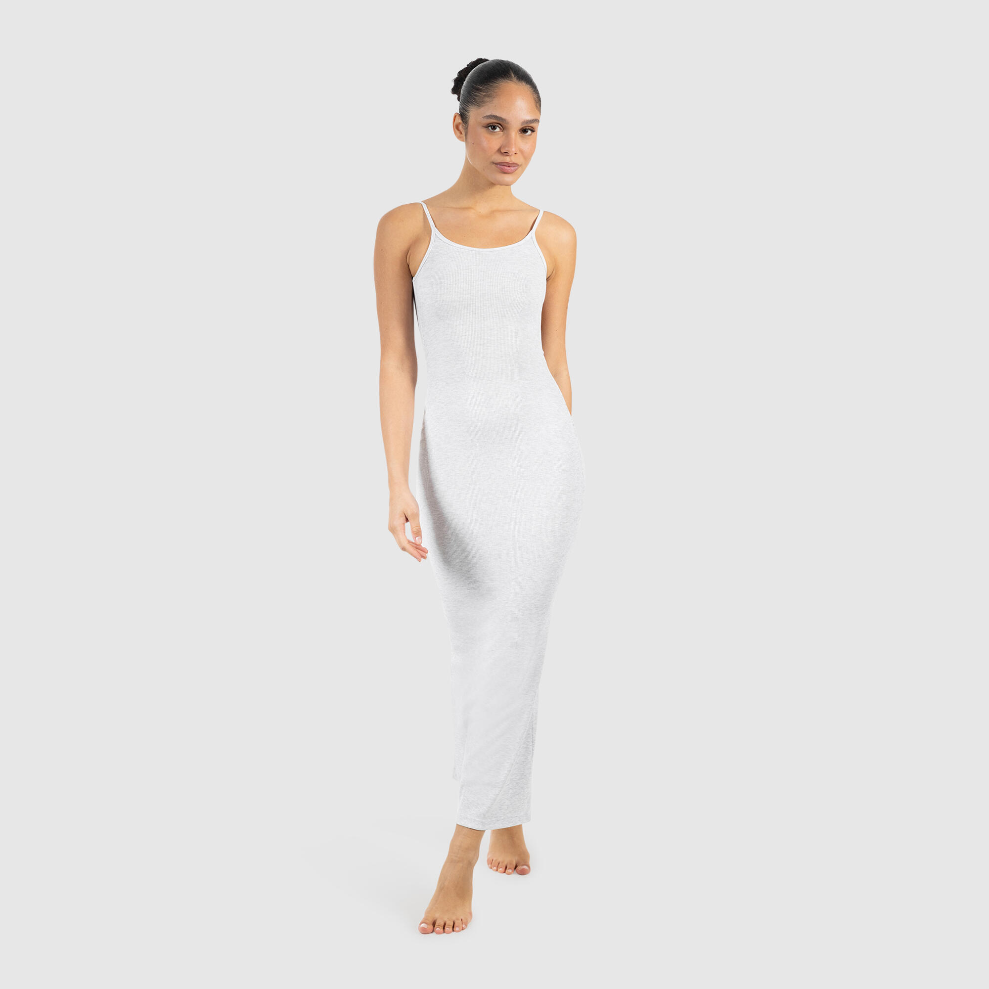 Damen Shirt Kleid Aveline Backless Grau Melange 3/5