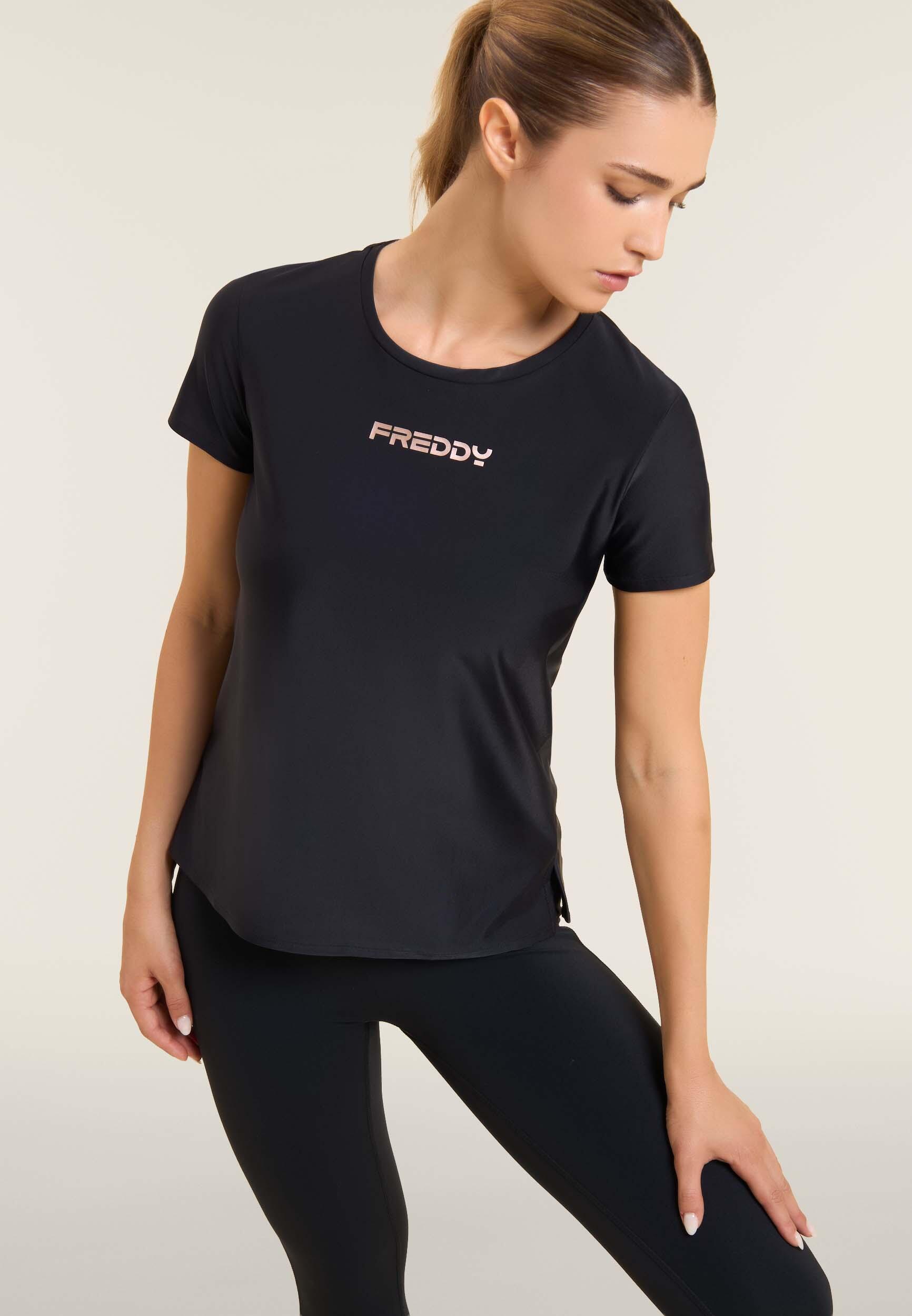 T-shirt technique avec fentes latérales et coupe classique 4/4