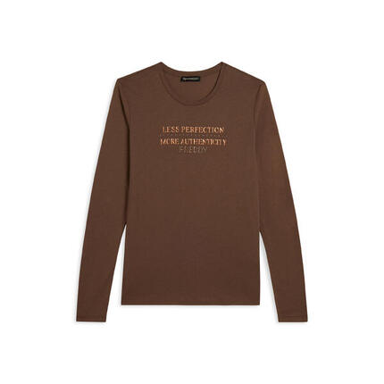 T-shirt à manches longues pour femmes avec des graphiques métalliques