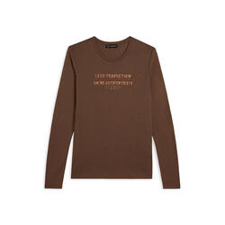 T-shirt à manches longues pour femmes avec des graphiques métalliques