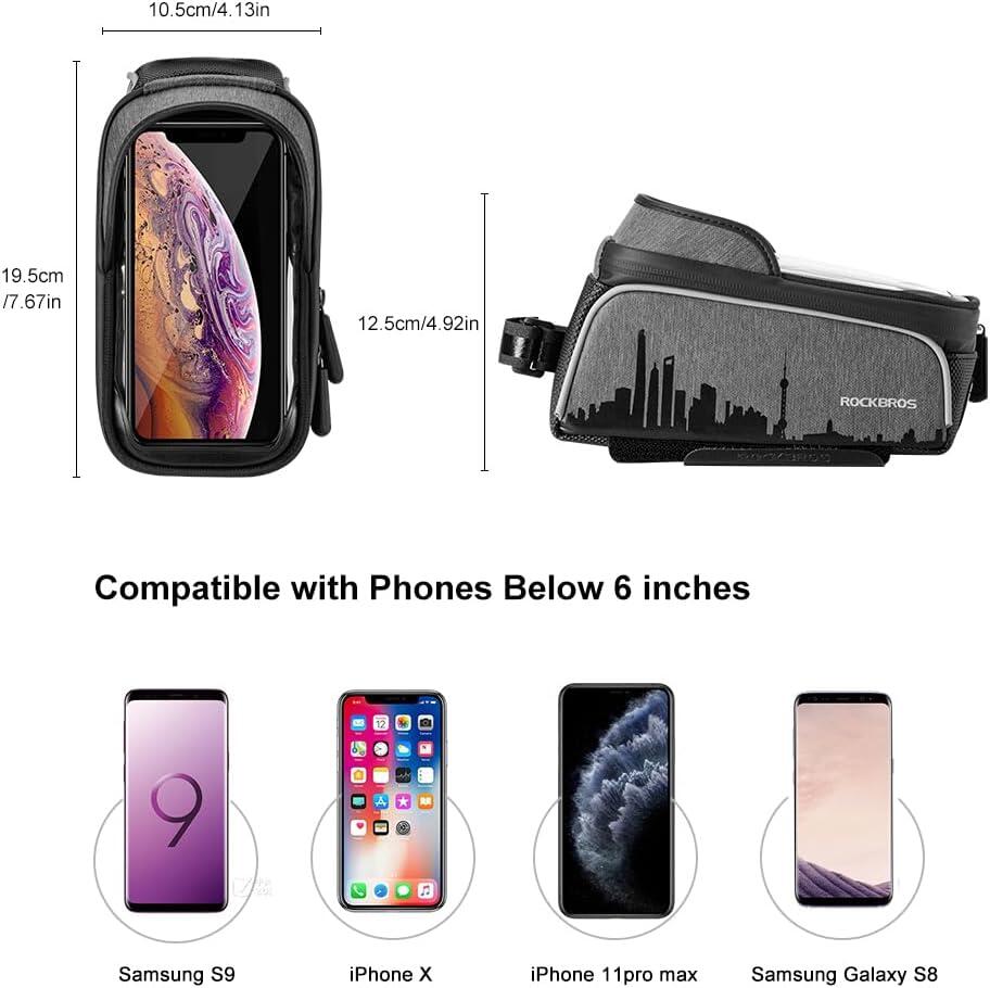 Borsa da telaio impermeabile e touch con visiera, 1,5L 4/7
