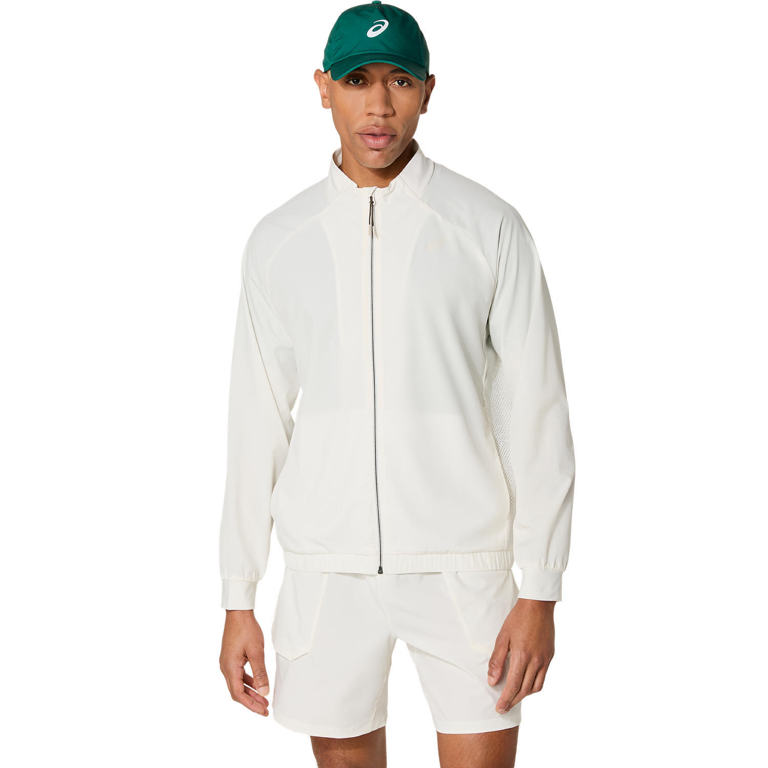 ASICS Men's Match Jacket Cream – Stretchy, Lightweight, Ball Pockets