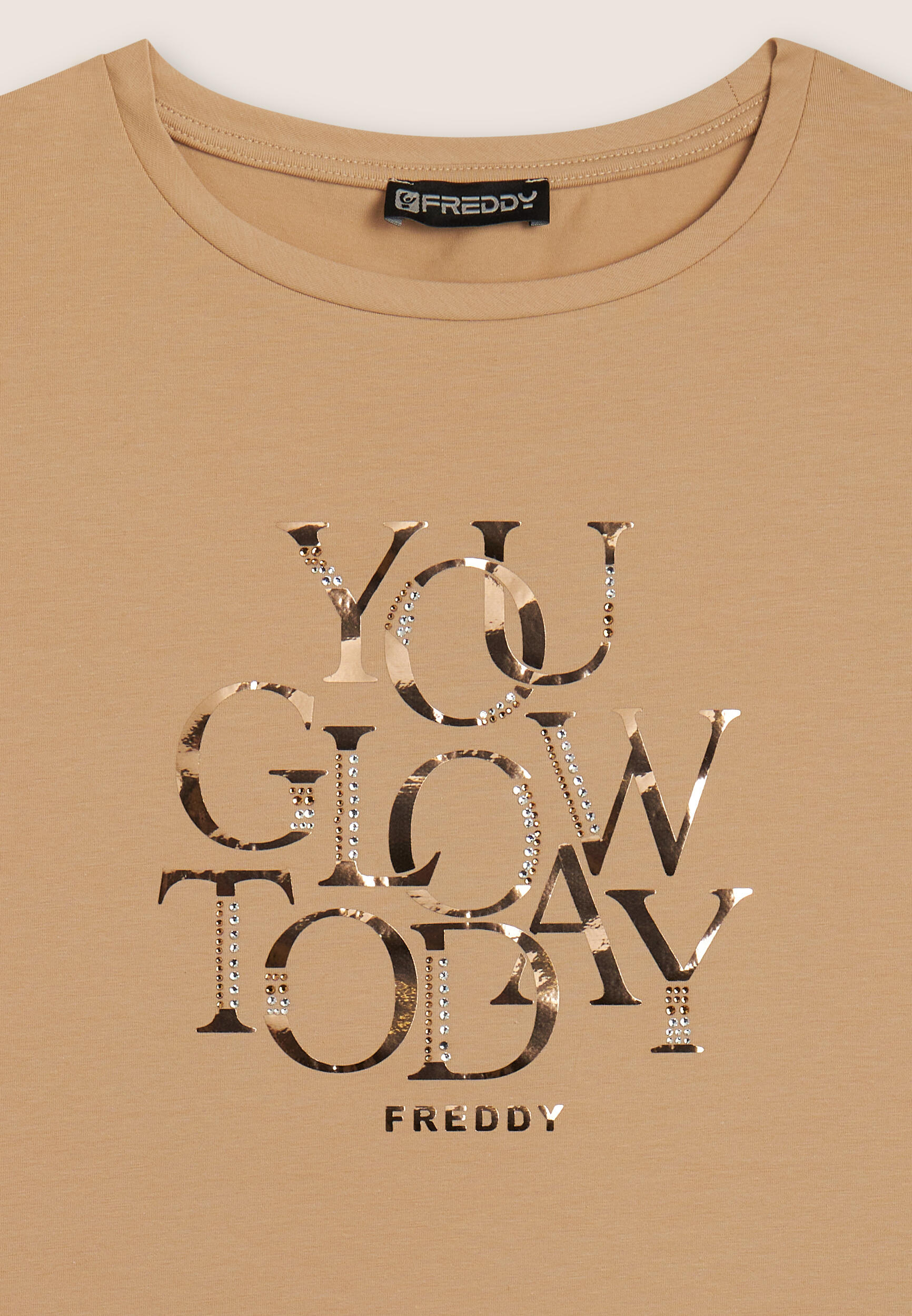 T-shirt con strass “You Glow Today” 3/3