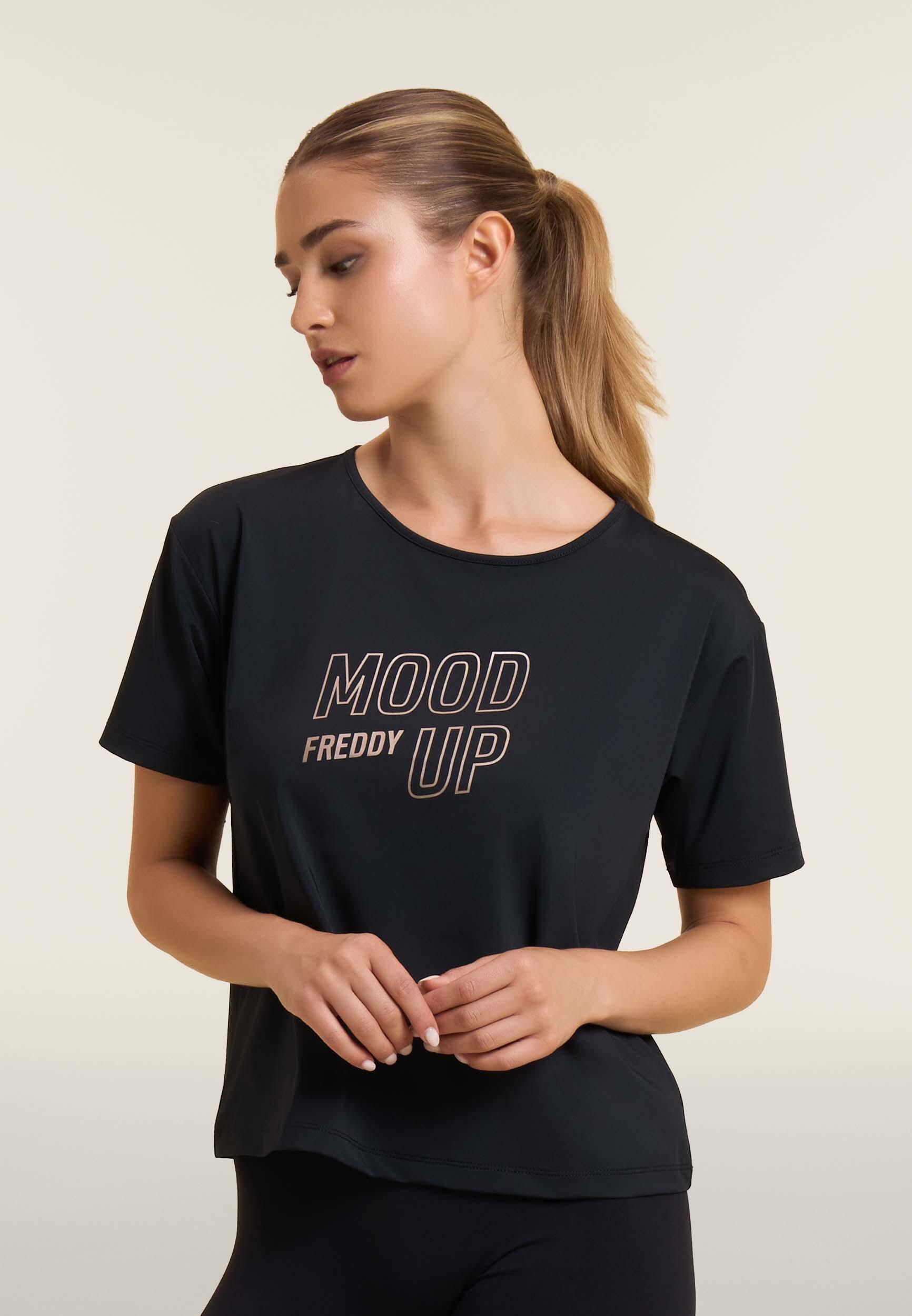 T-shirt court à manches larges et imprimé Mood Up 2/4