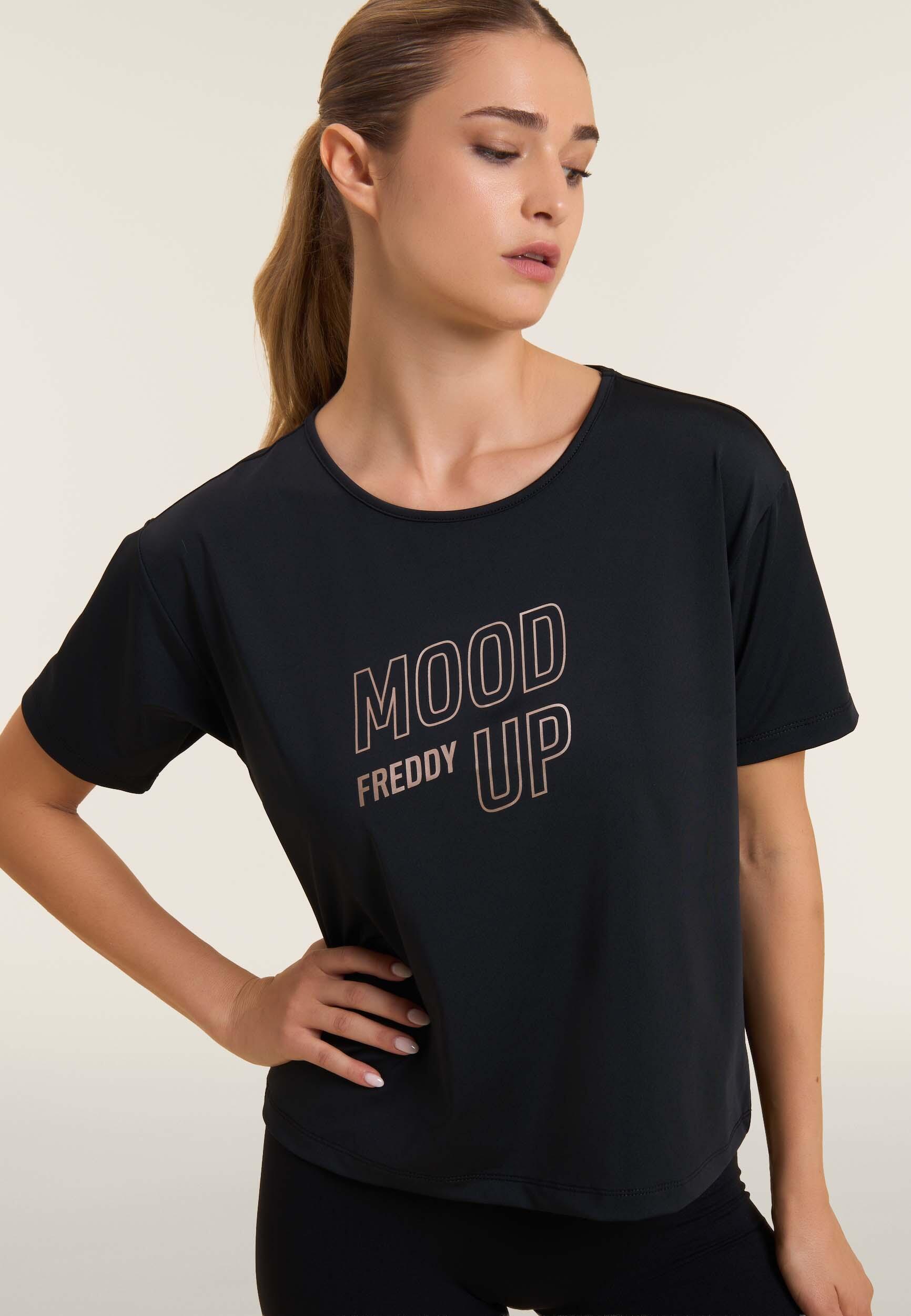 T-shirt court à manches larges et imprimé Mood Up 4/4