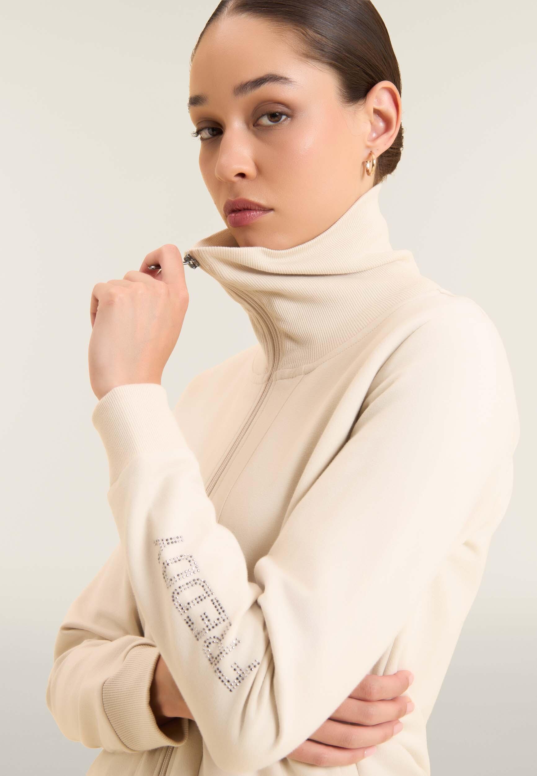 Felpa con zip e collo alto risvoltabile 4/4