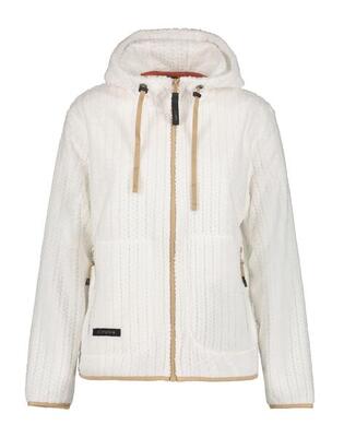 Aalet vest dames lange rits fleece natural white