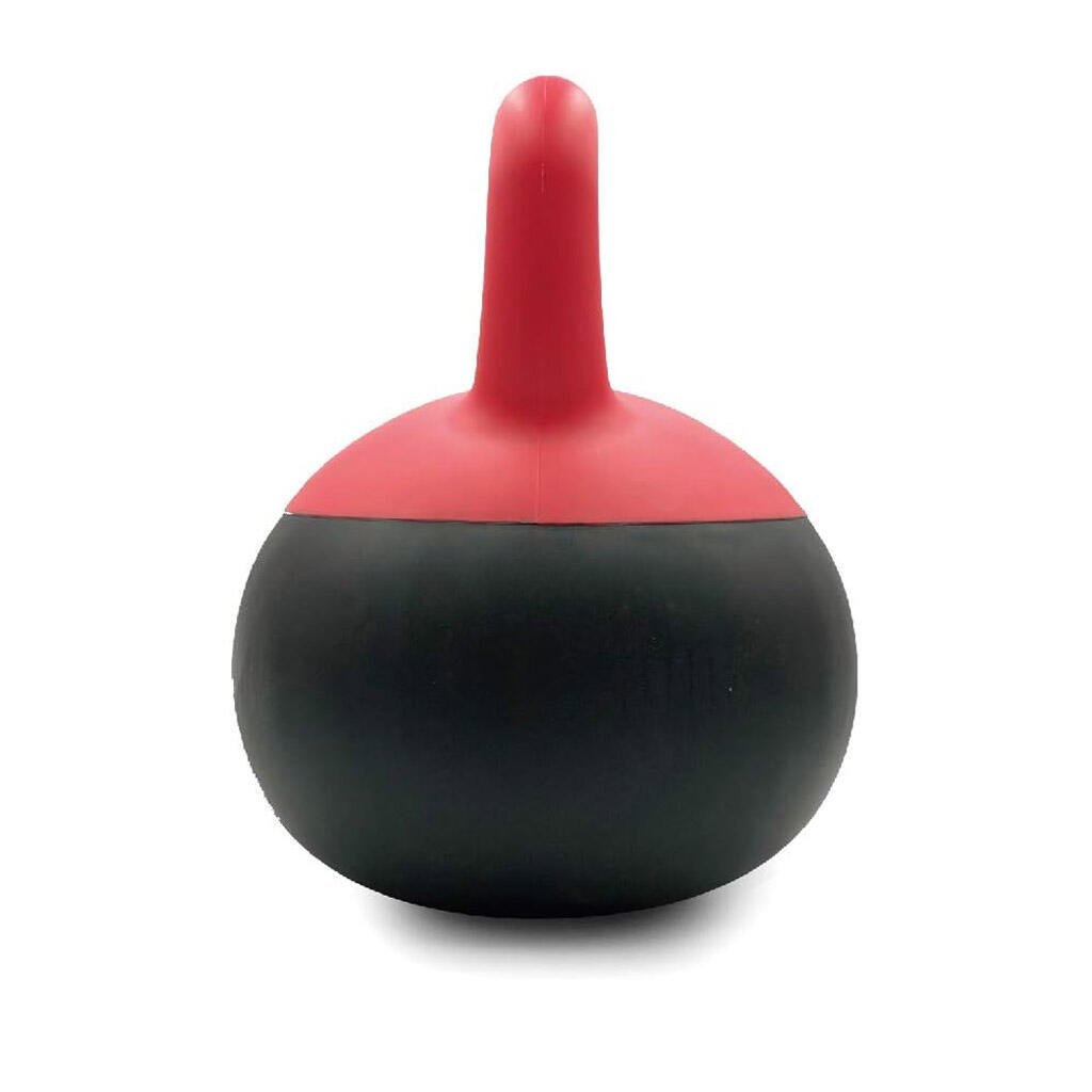 Kettlebell 16 kg Revestida em PVC, Preto/Vermelho 3/4