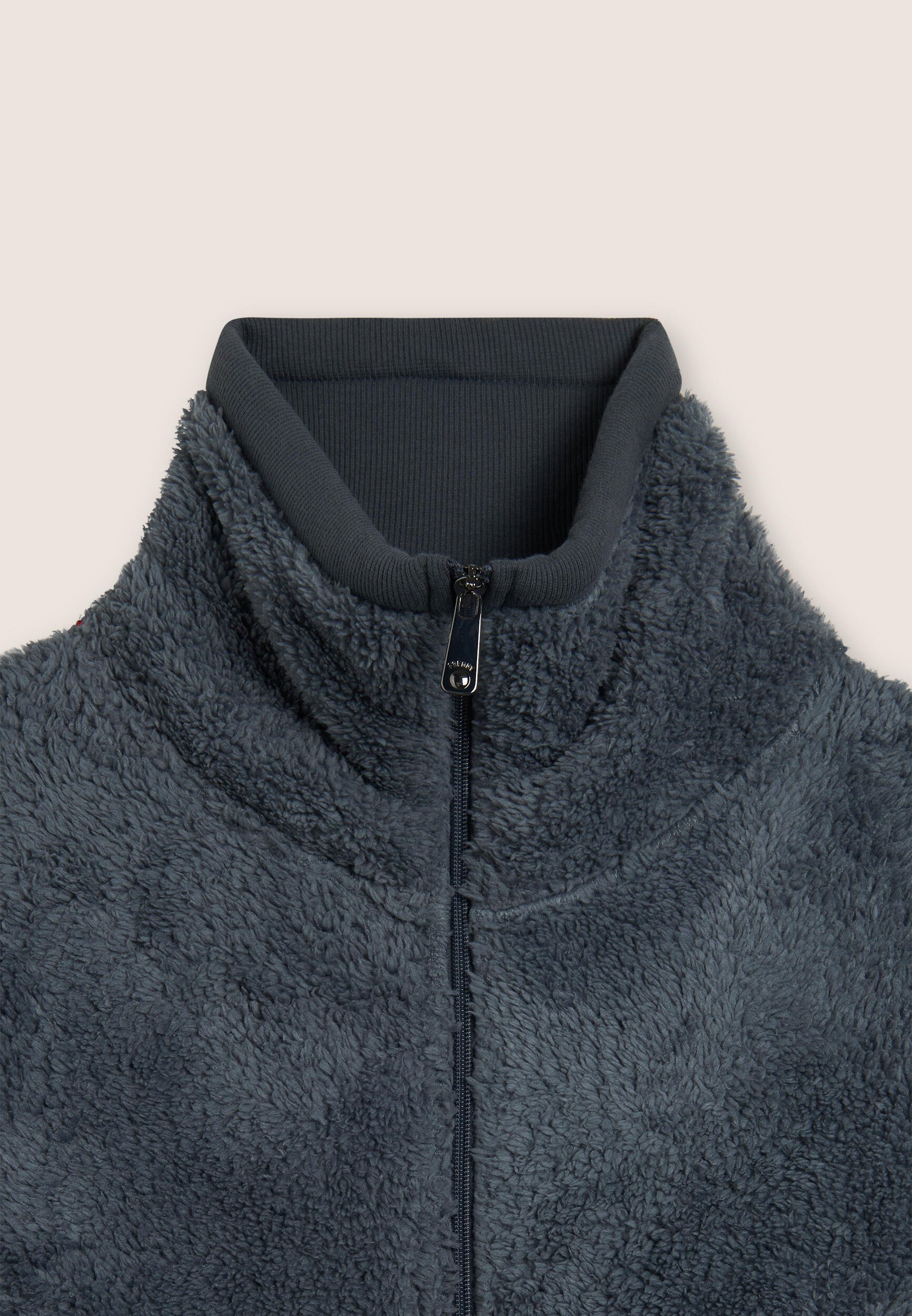 Felpa in pile sherpa con zip e collo alto 3/3