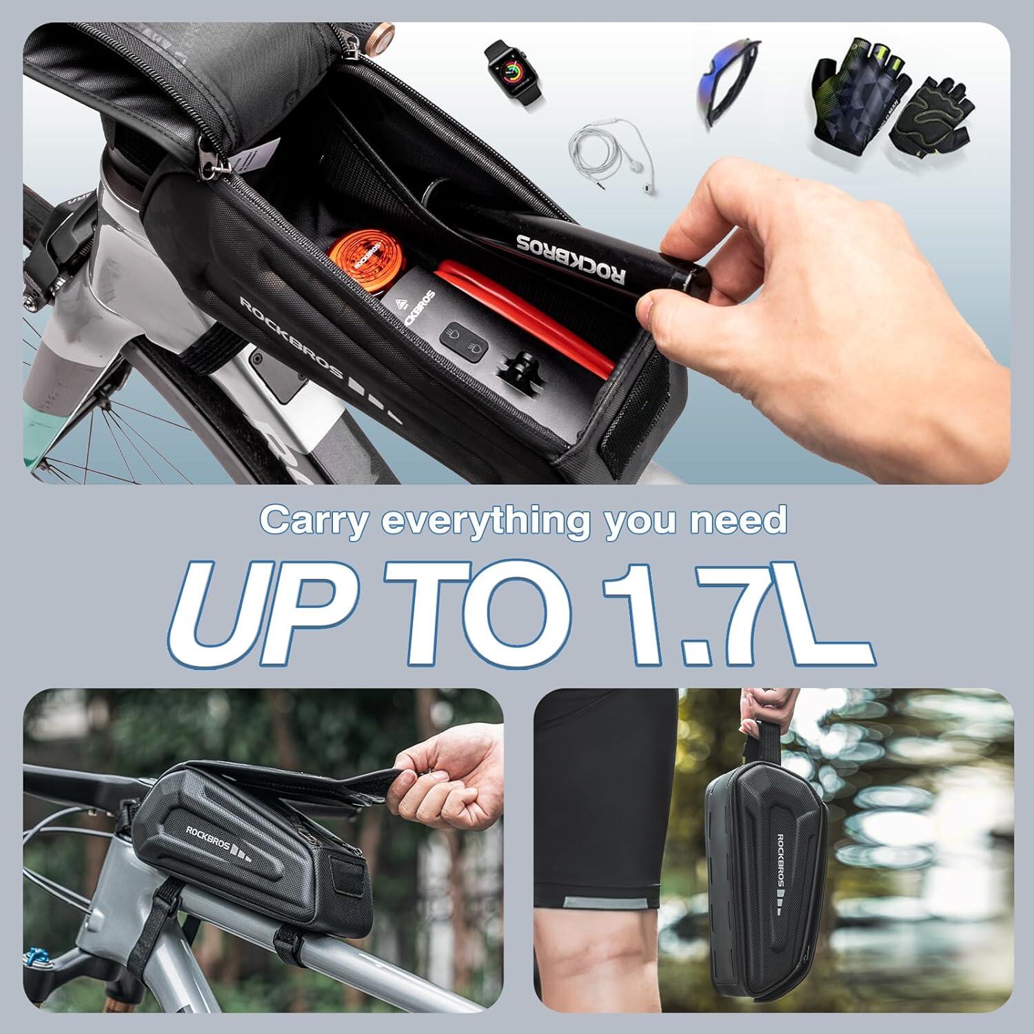 Sacoche de guidon EVA pour vélo - 1,7 L 5/7