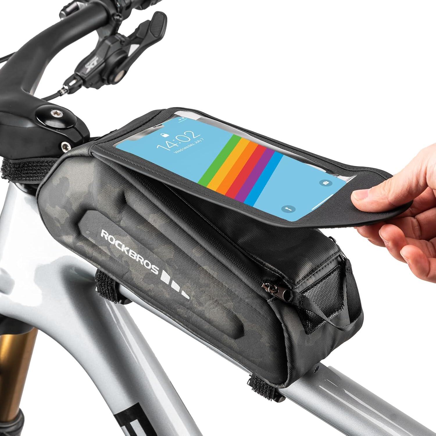 ROCKBROS Bolsa de guiador em EVA para bicicleta – 1,7L