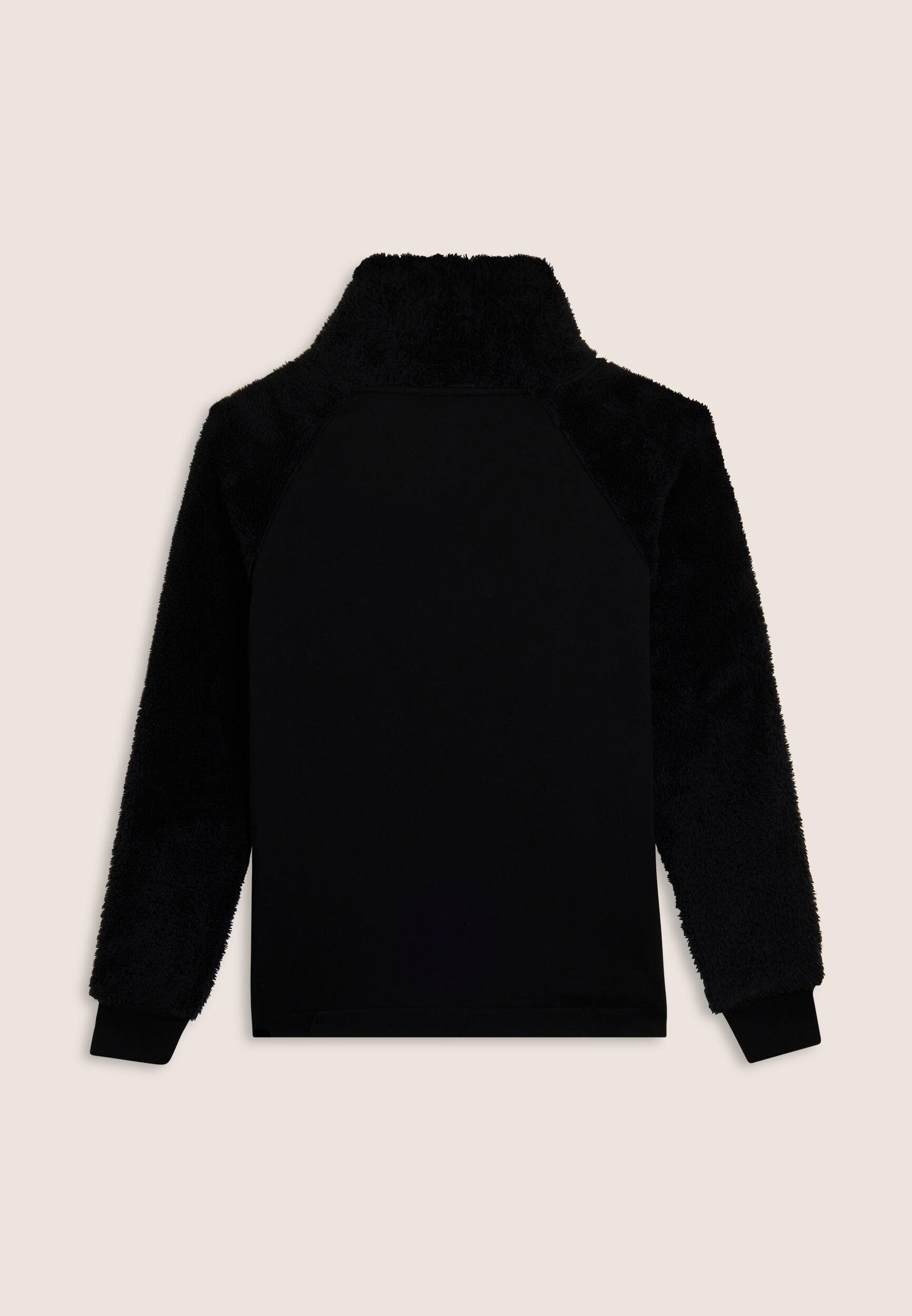 Felpa con zip e collo alto, maniche e collo in pile sherpa 4/4