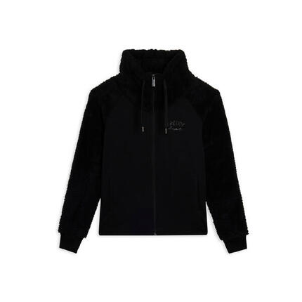 Sweat-shirt zippé avec col montant, manches et col en tissu Sherpa