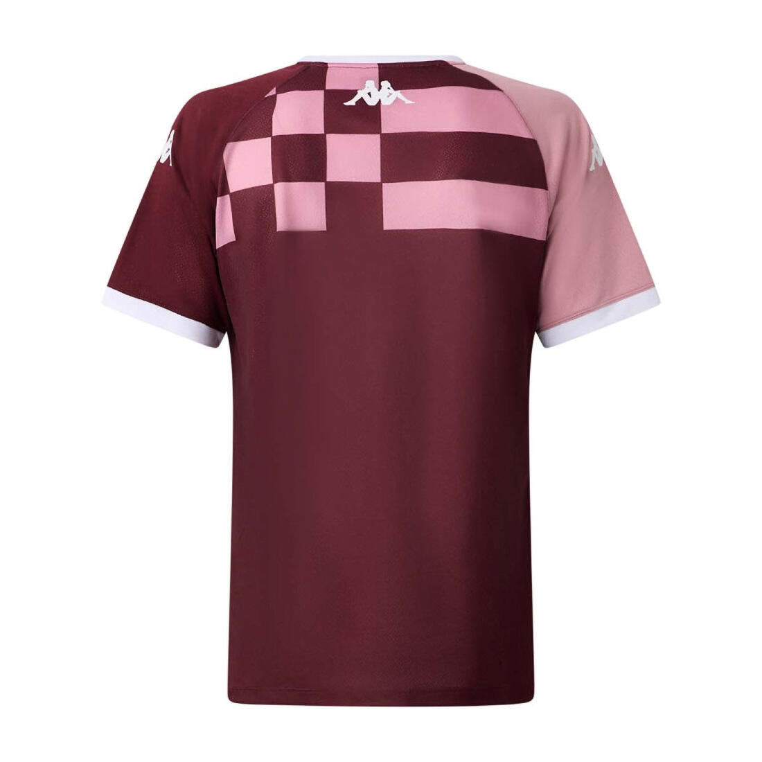 Maglia da allenamento bambino UBB Kappa Mokibapre Pro Bordeaux e rosa 2/4