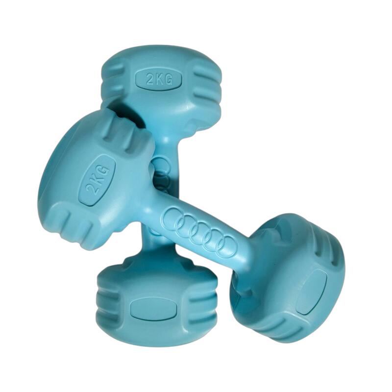 Set gantere fitness aerobic VulKan® 2kg culoare bleu